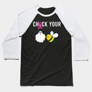 Check Your Boo Bees Shirt Funny Breast Cancer Halloween Gift Baseball T-Shirt